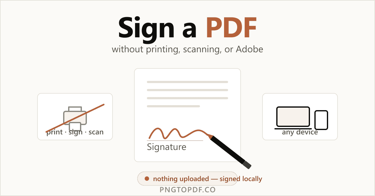 How to Sign a PDF Without Printing or Adobe (Free) — 2026 Guide